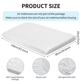 TANEMUDO 12 Pcs White Kids Air Mattress Fitted Sheets Toddler Inflatable Mattress Sheets for Kids Sleepover Party Travel Camping