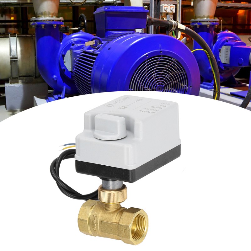 Motorized Ball Valve Electrical 2 Way Normally Closed Manual Automatic