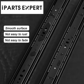 6 Pairs 16 inch Black Drawer Slides Full Extension Side Mount Ball Bearing 3-Section Drawer Slide Set