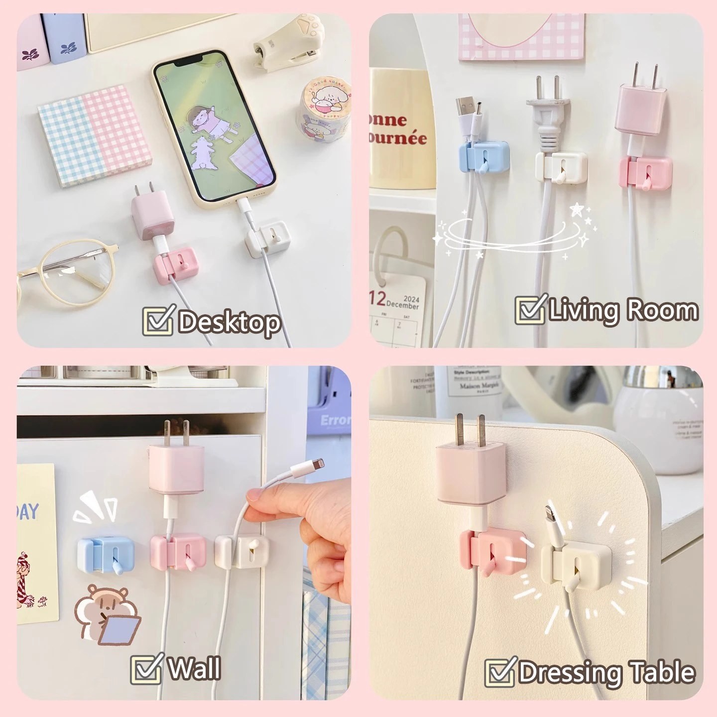 desk cable clip organizer
