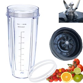 [ New Model] Replacement blender Blade and 32oz Cup Accessories, Only Compatible with Nutri Ninja SS150,SS151,SS300, SS350,SS351, CO351B, SS100, SS101, CO101B,SS400,SS401