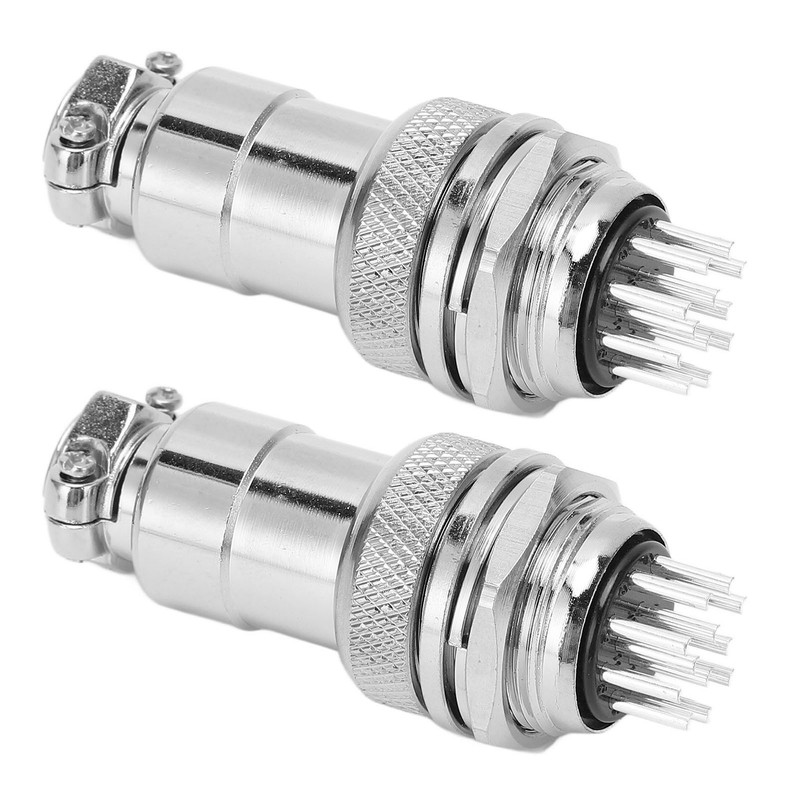 2PCS 12 Pin Aviation Connectors Zinc Alloy Electrical Plug and