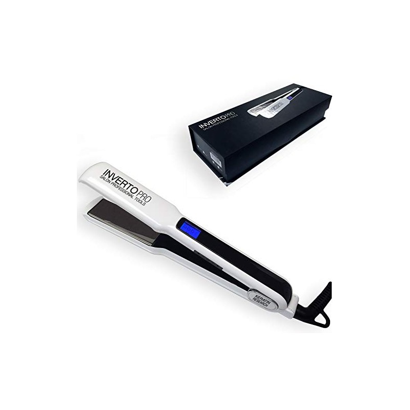 Professional Flat Iron Hair Straightener (220V WHITE) Pro Silver Titanium