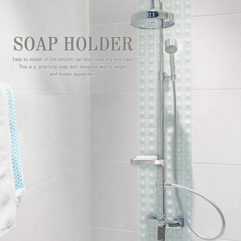 ABS Soap Dish Holder, Adjustable Soap Dish Shower Rail Slider