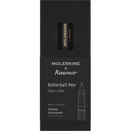 Moleskine Kaweco Rollerball Pen, Refillable Pen Made of ABS Plastic for Writer, Note Maker, 0.7mm Refill with Black Ink, Black
