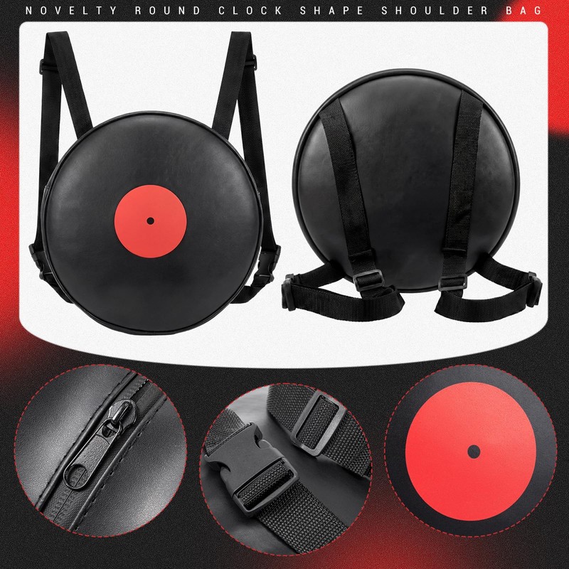 Reginary Vinyl Record Backpack Round Novelty Music Bag with Adjustable
