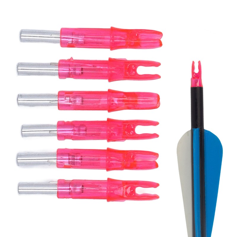 6Pcs Lighted Arrow Nocks High Visibility High Light Transmittance Waterproof