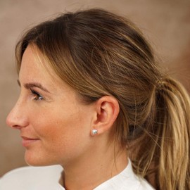 Materia Shell Earrings Set Maritime Beach Jewellery - Small Stud Earrings 925 Silver Gold Rose Gold Selectable, Sterling Silver