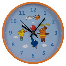 DieMaus Children's Wall Clock - Learning Clock for Children's Room with Colourful Design and Quiet Movement