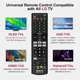 Huayu New Universal Remote Control for All LG TV Remote, Updated Replacement for LG Smart TV with 6 Shortcut Buttons, Compatible with All LG LG LCD, LED, OLED, UHD, HDTV, 3D, and 4K Smart TV Models