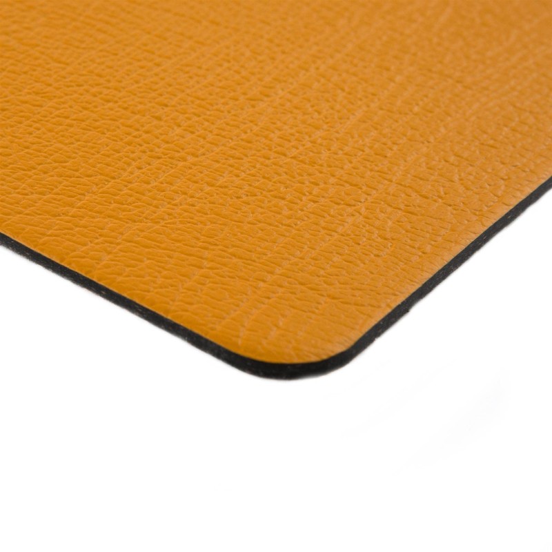 Sets of 4 Mustard Yellow Recycled Leather Placemats (28cm x