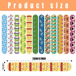 CXKPVFN 24PCS Story Slap Bracelets,12 Styles Story Super Slap Wrist Bands,Story Slap Bands Wristbands For Kids Story Party Bag Fillers Classroom Prizes Party Favors Birthday Gift