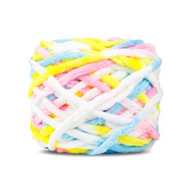 Plush Chenille Chunky Yarn, 100g/99.2 g Chunky Chenille Yarn for Crocheting, Crocheting Plush Soft Yarn for Scarf Gloves for Hand Knitting Bulky Velvet Blanket DIY Christmas Gifts (Macaron)