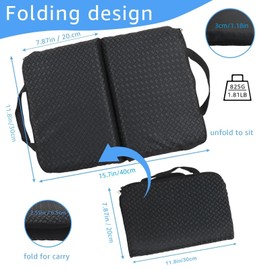 Wllead New Upgraded Portable Seat Cushion (15.7" x 11.8") Foldable Travel Cushion, for Airplane Seats, Camping, Stadium, Cinema, Garden Benches Seat Cushion
