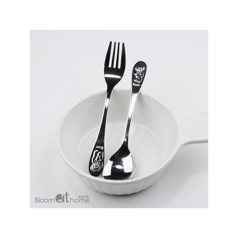 Happy Kids' Spoon + Fork 6-Piece Set / 해피 아동용