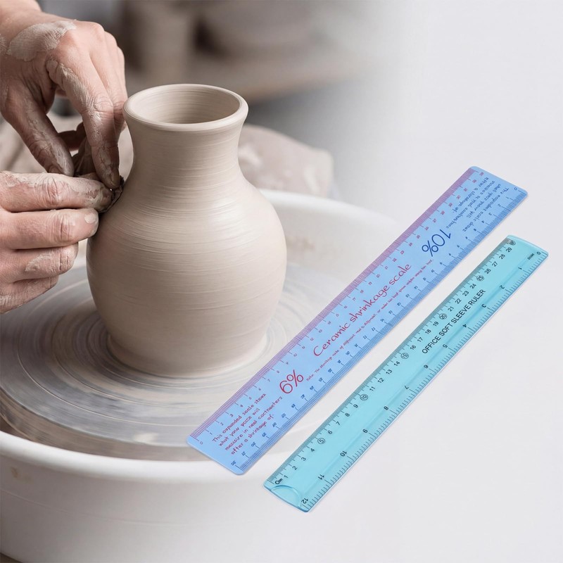 Ceramic Shrinkage Scale Ruler Set, 2 Pcs Pottery Clay Sculpture