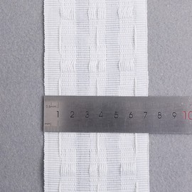 Hoonng Curtain Tape Ruffle Tape, Curtain Tape for Sewing, Pleat Tape for Curtains, 75 mm Wide, Card 5 m