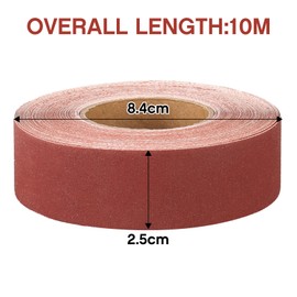 Shineboc - Sandpaper Roll 1" x 10m, 600 Grit Aluminum Oxide Sandpaper Suitable for Sanding, Wood, Furniture, Stainless Steel and Body Processing