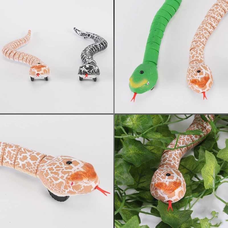 RC Snake Toy Retractable Tongue Swinging Tail Sliding Motion USB