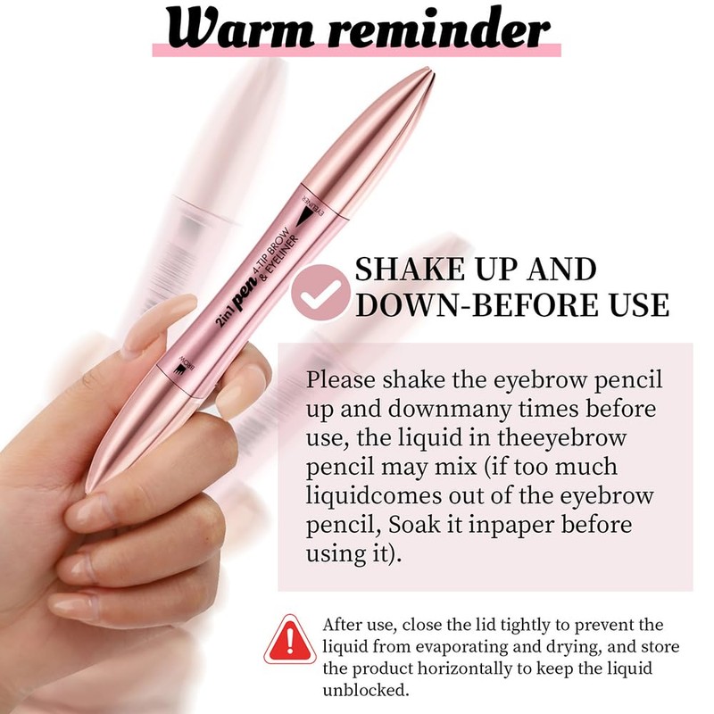 KBRPEY Microblading Eyebrow Pencil, Eyebrow Pencil, 2-in-1 Dual-Ended Eyebrow Pencil