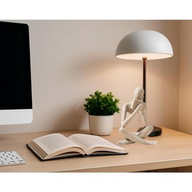 Reading Thinker Statue, Sculptures Abstract Art Ornament, Modern Aesthetic Figurine Decoration Set of 2 Status for Home Living Room Bedroom Office Shelf Table Desk Bookshelf Decor (Sandstone)