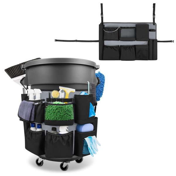 HODRANT 32-55 Gallon Trash Can Caddy Bag, Garbage Bin Apron