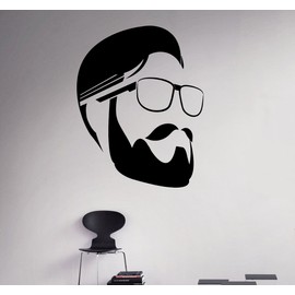 Man Hair Salon Wall Decal Beauty Salon Wall Vinyl Sticker Hair Care Wall Graphics Hair Style Shop Window Sticker 4(hs)