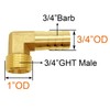 Joywayus Brass Garden Hose Fitting 90 Degree Elbow 3/4" Barb