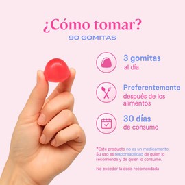 B-FIT Gomitas de Biotina y Queratina con Colágeno 90 Piezas, Sabor Fresa, Inulina, Pectina, Monk Fruit, Sin Azúcar