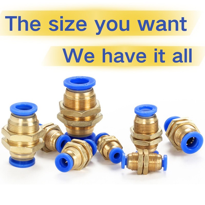 Annegk Pneumatic Connector Pneumatic Bulkhead Fitting Push In Fitting Bulkhead