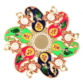 CHERKRAFT Diwali Acrylic Rangoli Stencils Handmade Rangoli Sticker Home Decor Floor Decorative Stones (Rangoli 5)