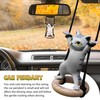 ATHAND Cute Cat Rearview Mirror Pendants,Car Decorations, Male Female Car