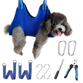 OVTEXZOG Hundepflege-Hängemattengeschirr, Hundetragehilfe zum Krallenschneiden, hängende Hängematten-Rückhaltetasche für Hunde zum Krallenschneiden/Krallenpflege (Extra Klein 6KG Max/Blau)