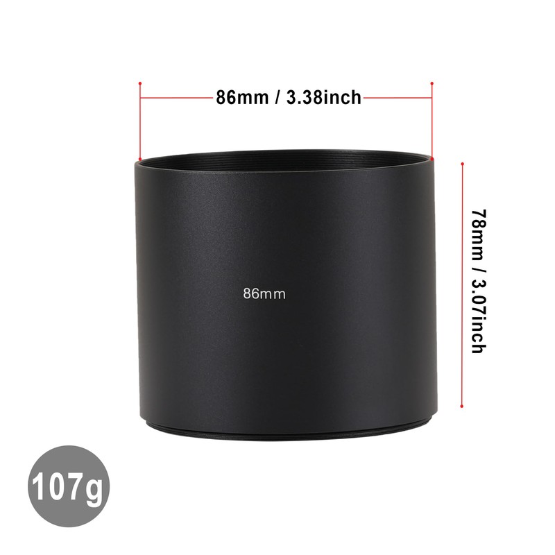 FocusFoto 86mm Long Metal Telephoto Tele Lens Hood Shade