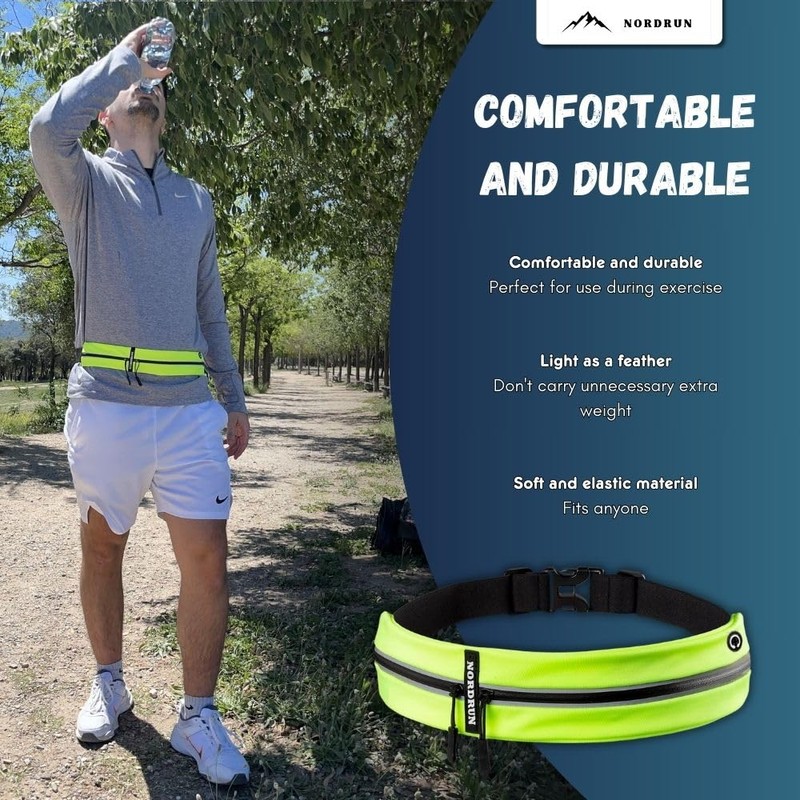 Nordrun Slim Running Belt Bag, Green