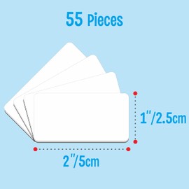 Magnetic Name Tag Label, 55 PCS Dry Erase Reusable Blank Name Stickers White Reusable Magnets for Whiteboards Locker Fridge School Office Home (Each Measures 2" x 1")