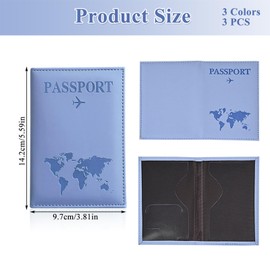 YMTWSRY Pack of 3 Passport Covers, Passport Wallet Cover, Leather Passport Case, Wear-resistant Passport Protective Covers for Passports, Credit Cards, Colourful, passport covers