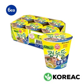 KOREAC_Korean Instant diet ramen low calories 120kcal diet snack,hot soup noodle (Udon Noodles Flavour, 120kcal X 6pcs)
