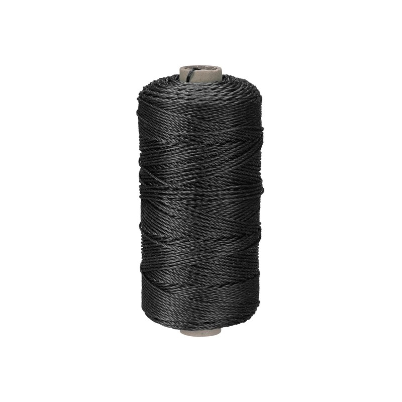 sourcing map Twisted Mason Line Nylon Twine String Cord Black