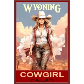 Wyoming Rodeo Cowgirl Art Travel Poster 16 x 24 Rodeos Fasions