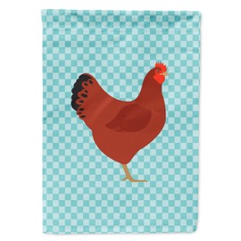 Caroline's Treasures BB8017GF New Hampshire Red Chicken Blue Check Garden Flag Mailbox Flag Decorative Yard Flag Banner Outside Patio Artwork Yard Flower Beds, Garden Size, Multicolor