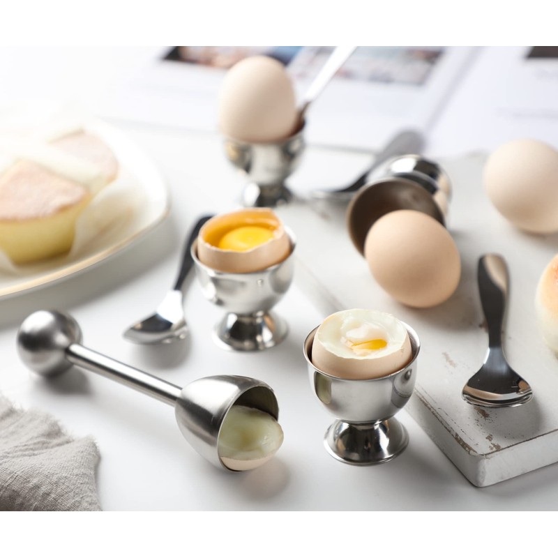 Egg Cups for Soft Boiled Eggs Holder - Egg Cracker