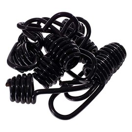 Wire Bungee Cord Hooks – Shock Cord – 10 Pack – Black Plastic Coated – for Boating, Camping, Auto, and Outdoor Uses (1/2 Inch)