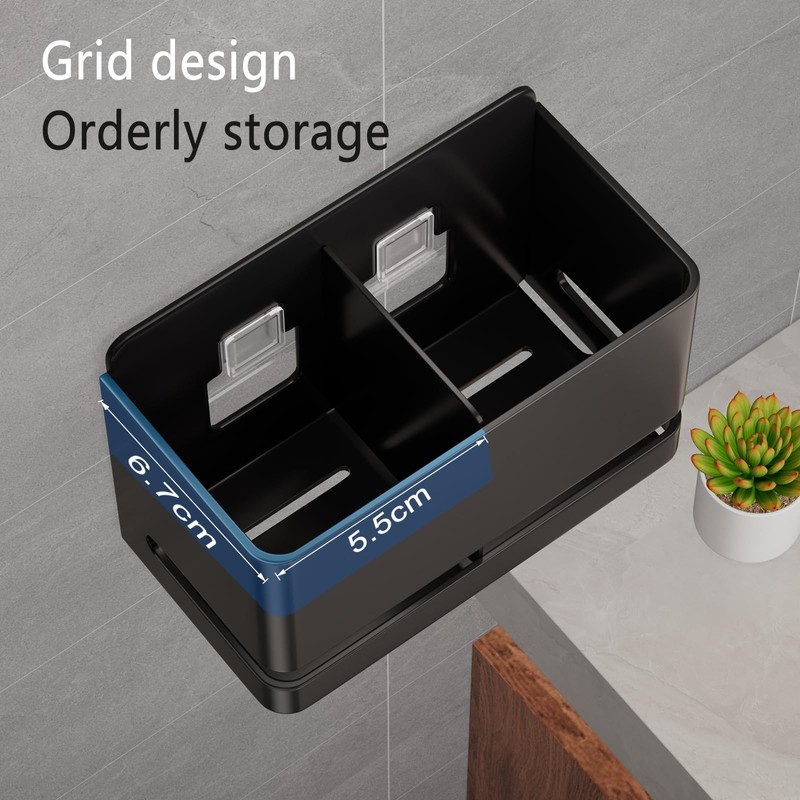 YESENT Aluminum Electric Toothbrush Holder - Bathroom Wall Mounted Toothbrush