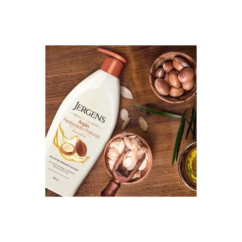 Jergens Crema Corporal Restauradora Profunda con Aceite de Argán, 400ml