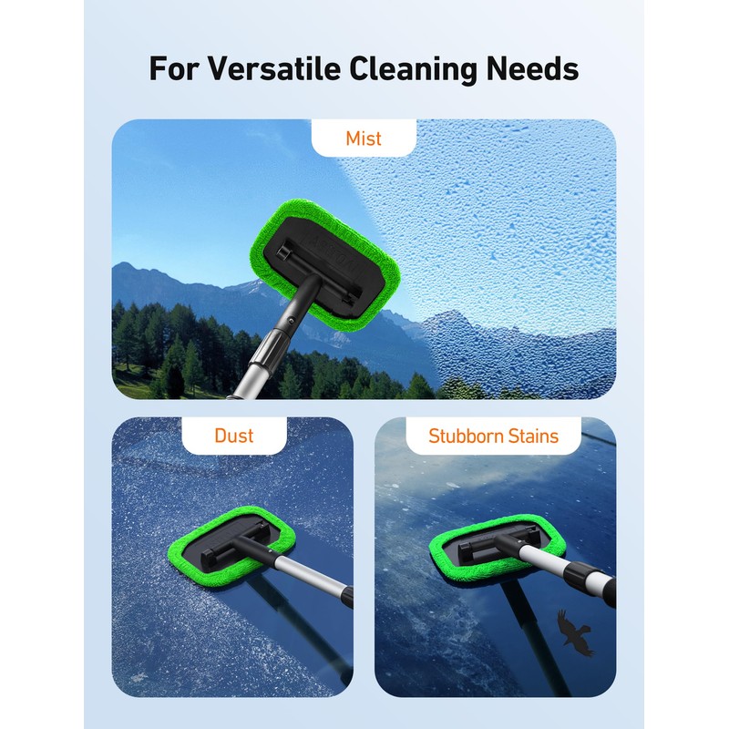 AstroAI Windshield Cleaner, Microfiber car Window Cleaner with 4 Reusable