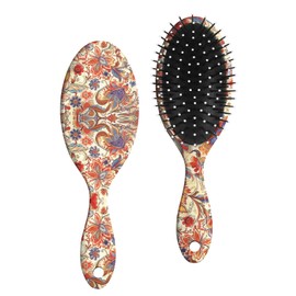 Miwasion Detangler Hair Brush,Glide Through Tangles with Ease,Cute Detangling Hair Brushes,Ease For Girls,Women,Men,Wet & Dry Hair (Red Bohemian Flowers)