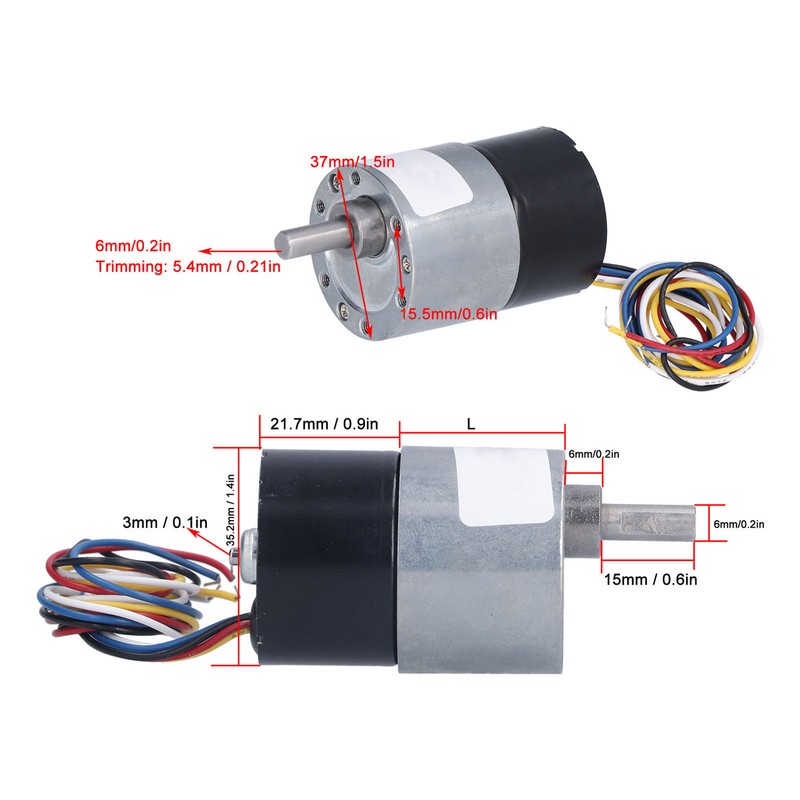 JGB37‑3525 DC 24V Motor High Torsion Speed Reduction Low Noise