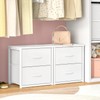 DAOUTIME 2-Pack Stackable Storage Drawers (4 Drawers Total), White Closet