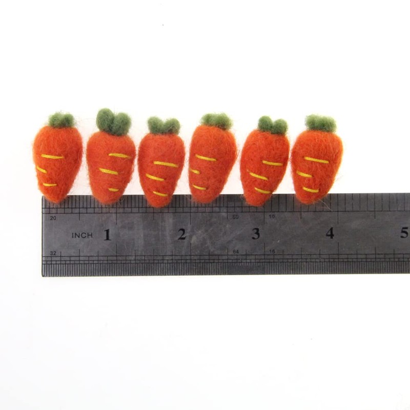 Zasy Handmade Easter Ornament Wool Felt Carrots Bunny